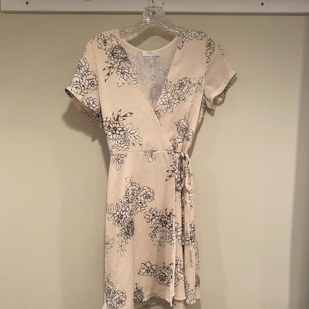 Pink & Black Floral String Tie Dress